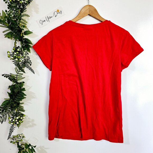 Bobbie Brooks Ladies Red Love Graphic T-Shirt L Cotton~SS135.5 - Picture 4 of 4